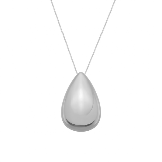 Colar Prateado de Gota