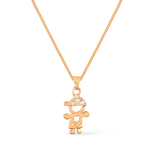 Colar Dourado Filho com Zircônia